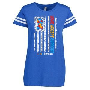 Autism Autistic Love Accept Support Autism Awareness Enza Ladies Jersey Football T-Shirt