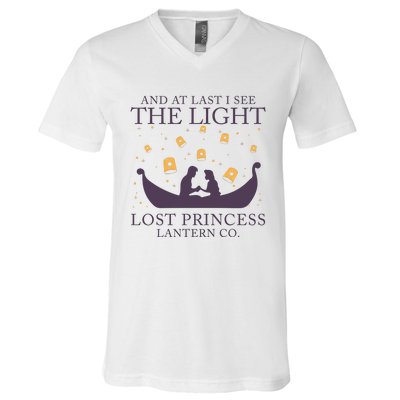 And At Last I See The Light Retro Rapunzel Lost Princess V-Neck T-Shirt