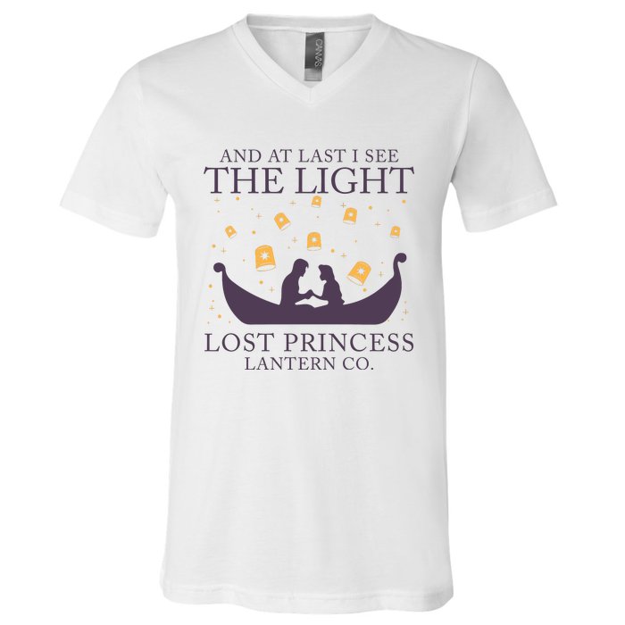 And At Last I See The Light Retro Rapunzel Lost Princess V-Neck T-Shirt