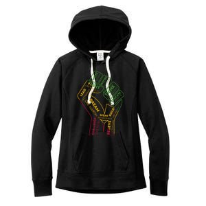 African American Leaders Gift Afro Protest Black Fist Gift Women's Fleece Hoodie