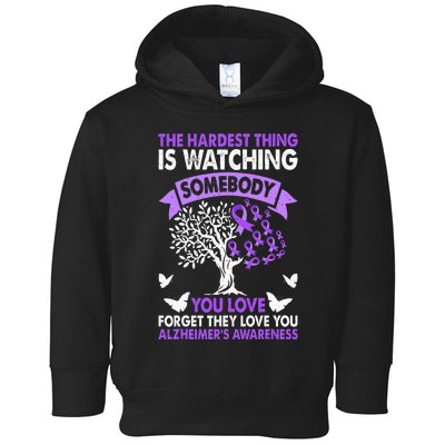 AlzheimerS Awareness Love Support Purple Ribbon Month Toddler Hoodie