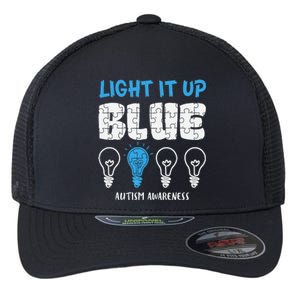 Autism Awareness Light It Up Blue awareness month Flexfit Unipanel Trucker Cap