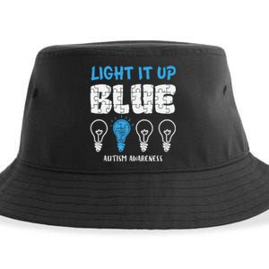 Autism Awareness Light It Up Blue awareness month Sustainable Bucket Hat