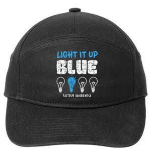 Autism Awareness Light It Up Blue awareness month 7-Panel Snapback Hat