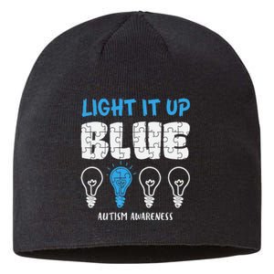 Autism Awareness Light It Up Blue awareness month Sustainable Beanie