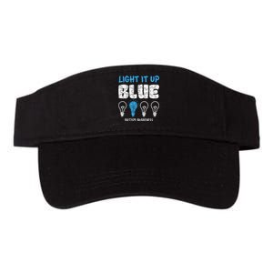 Autism Awareness Light It Up Blue awareness month Valucap Bio-Washed Visor