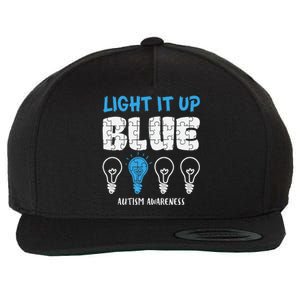 Autism Awareness Light It Up Blue awareness month Wool Snapback Cap