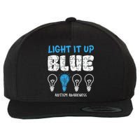 Autism Awareness Light It Up Blue awareness month Wool Snapback Cap