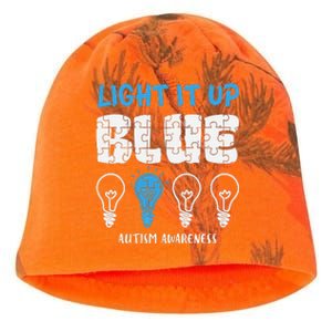 Autism Awareness Light It Up Blue awareness month Kati - Camo Knit Beanie