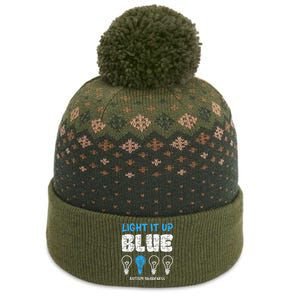 Autism Awareness Light It Up Blue awareness month The Baniff Cuffed Pom Beanie