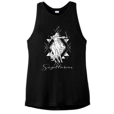 Archer Arrow Lady Centaur Zodiac Sign Horoscope Sagittarius Ladies PosiCharge Tri-Blend Wicking Tank