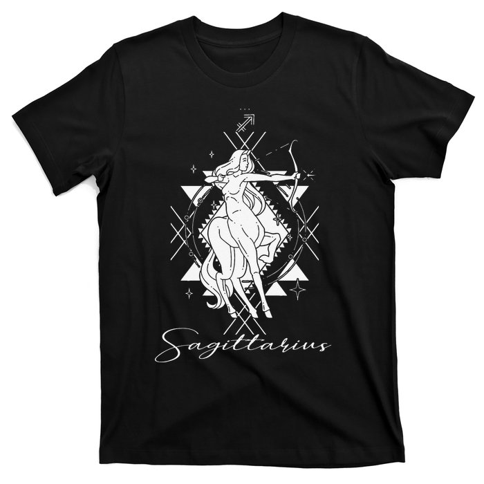 Archer Arrow Lady Centaur Zodiac Sign Horoscope Sagittarius T-Shirt