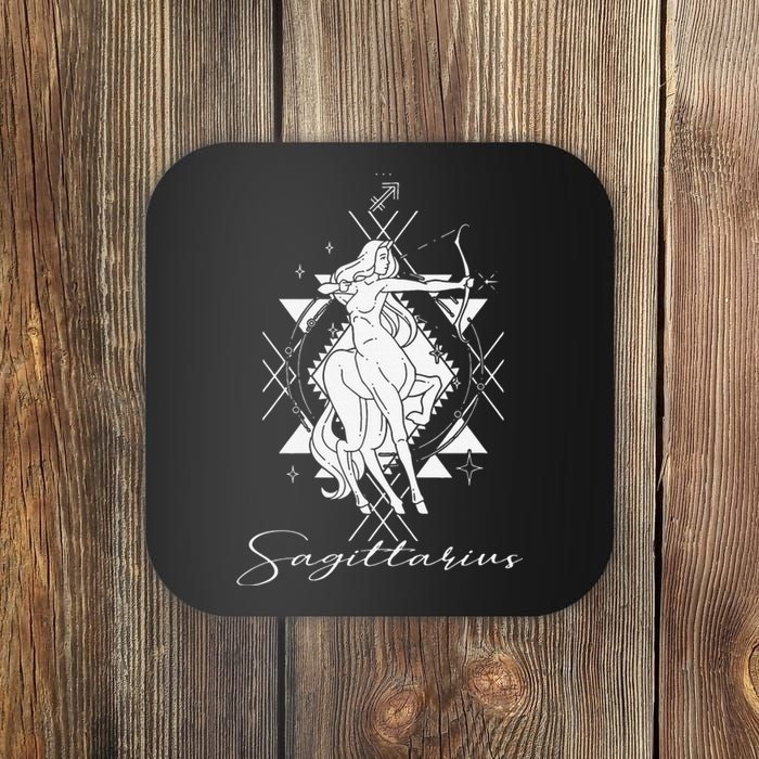 Archer Arrow Lady Centaur Zodiac Sign Horoscope Sagittarius Coaster