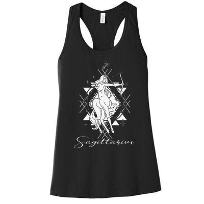 Archer Arrow Lady Centaur Zodiac Sign Horoscope Sagittarius Women's Racerback Tank