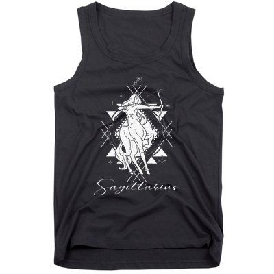 Archer Arrow Lady Centaur Zodiac Sign Horoscope Sagittarius Tank Top