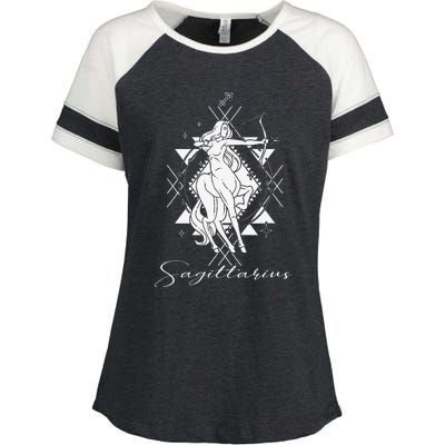 Archer Arrow Lady Centaur Zodiac Sign Horoscope Sagittarius Enza Ladies Jersey Colorblock Tee