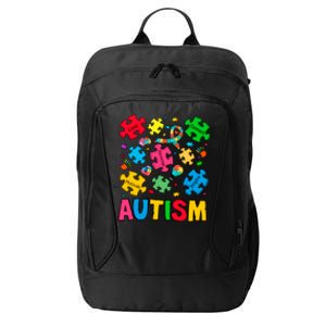 Autism Awareness Love Connect Puzzle Pieces City Backpack