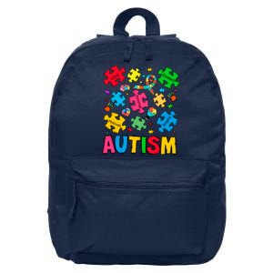 Autism Awareness Love Connect Puzzle Pieces 16 in Basic Backpack