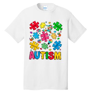 Autism Awareness Love Connect Puzzle Pieces Tall T-Shirt