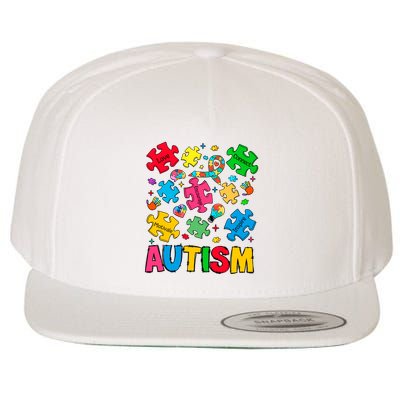 Autism Awareness Love Connect Puzzle Pieces Wool Snapback Cap