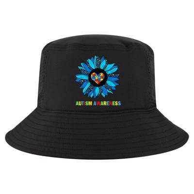 Autism Awareness Leopard sunflower Heart Puzzle wo kid Cool Comfort Performance Bucket Hat