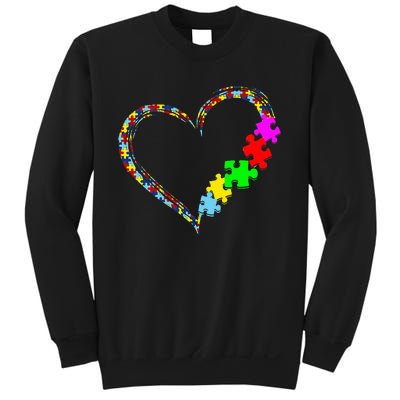 Autism Awareness Love Heart Puzzle Piece Sweatshirt