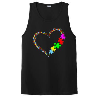 Autism Awareness Love Heart Puzzle Piece PosiCharge Competitor Tank