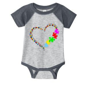 Autism Awareness Love Heart Puzzle Piece Infant Baby Jersey Bodysuit