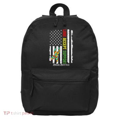 Autism Autistic Love Accept Support Autism Awareness 16 in Basic Backpack