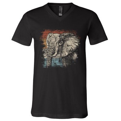 African Animal Lover Gift Elephant V-Neck T-Shirt