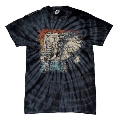 African Animal Lover Gift Elephant Tie-Dye T-Shirt