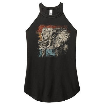 African Animal Lover Gift Elephant Women’s Perfect Tri Rocker Tank