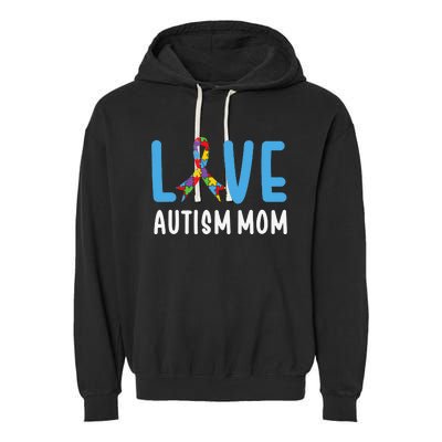 Autism Awareness Love Autism Mom Mother Acceptance Garment-Dyed Fleece Hoodie