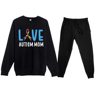 Autism Awareness Love Autism Mom Mother Acceptance Premium Crewneck Sweatsuit Set