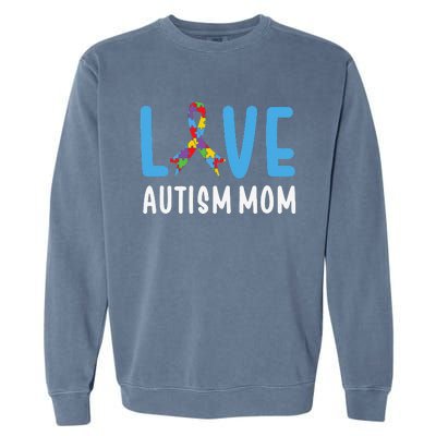 Autism Awareness Love Autism Mom Mother Acceptance Garment-Dyed Sweatshirt