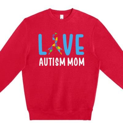 Autism Awareness Love Autism Mom Mother Acceptance Premium Crewneck Sweatshirt