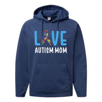 Autism Awareness Love Autism Mom Mother Acceptance Performance Fleece Hoodie