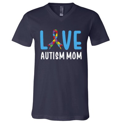 Autism Awareness Love Autism Mom Mother Acceptance V-Neck T-Shirt