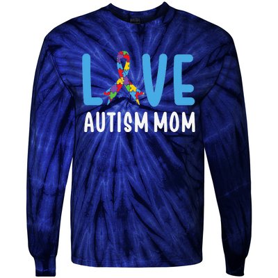 Autism Awareness Love Autism Mom Mother Acceptance Tie-Dye Long Sleeve Shirt