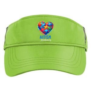 Autism Awareness Love Heart Puzzle Piece Gift Gift Adult Drive Performance Visor