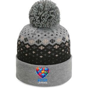 Autism Awareness Love Heart Puzzle Piece Gift Gift The Baniff Cuffed Pom Beanie