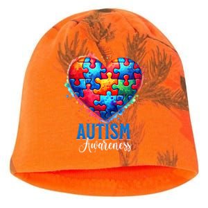 Autism Awareness Love Heart Puzzle Piece Gift Gift Kati - Camo Knit Beanie