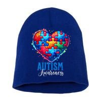 Autism Awareness Love Heart Puzzle Piece Gift Gift Short Acrylic Beanie