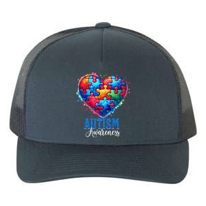 Autism Awareness Love Heart Puzzle Piece Gift Gift Yupoong Adult 5-Panel Trucker Hat