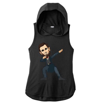 Abraham Abe Lincoln Dabbing Dab Dance 4th Of July Gift Ladies PosiCharge Tri-Blend Wicking Draft Hoodie Tank