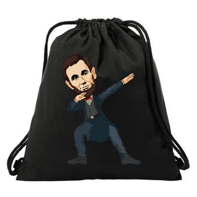 Abraham Abe Lincoln Dabbing Dab Dance 4th Of July Gift Drawstring Bag