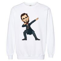 Abraham Abe Lincoln Dabbing Dab Dance 4th Of July Gift Garment-Dyed Sweatshirt