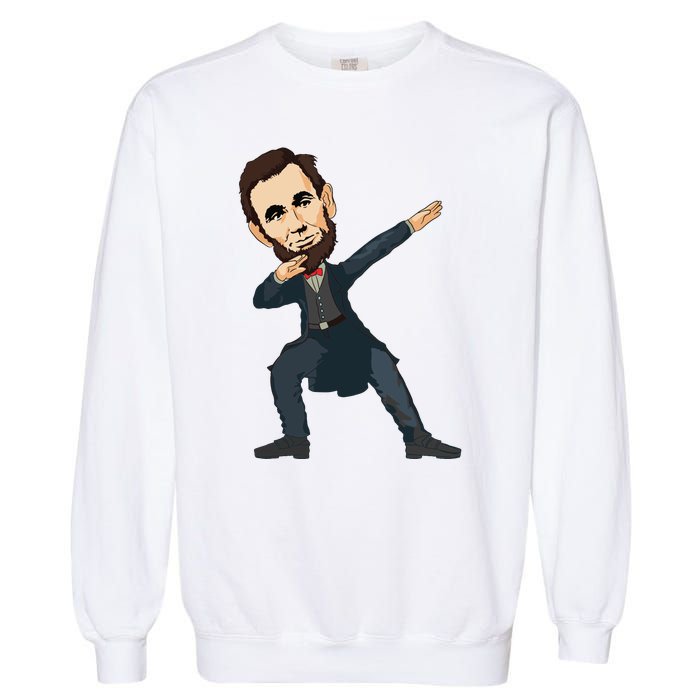 Abraham Abe Lincoln Dabbing Dab Dance 4th Of July Gift Garment-Dyed Sweatshirt