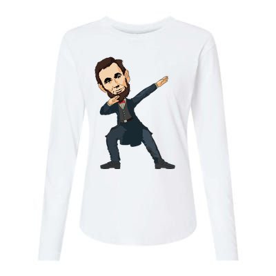 Abraham Abe Lincoln Dabbing Dab Dance 4th Of July Gift Womens Cotton Relaxed Long Sleeve T-Shirt