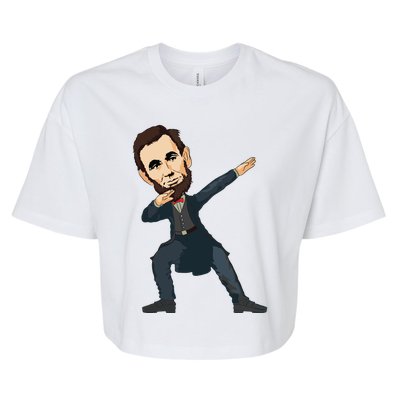 Abraham Abe Lincoln Dabbing Dab Dance 4th Of July Gift Bella+Canvas Jersey Crop Tee